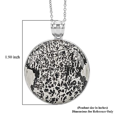 Hand Polished Paint Brush Jasper 40.00 ctw Pendant in Silvertone with Stainless Steel Necklace 20 Inches