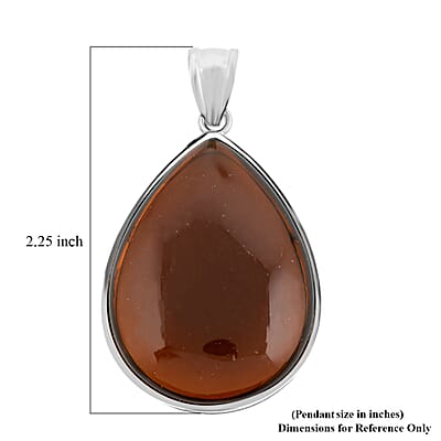 Smoky Quartz 50.00 ctw Pendant in Silvertone with Stainless Steel Necklace 20 Inches
