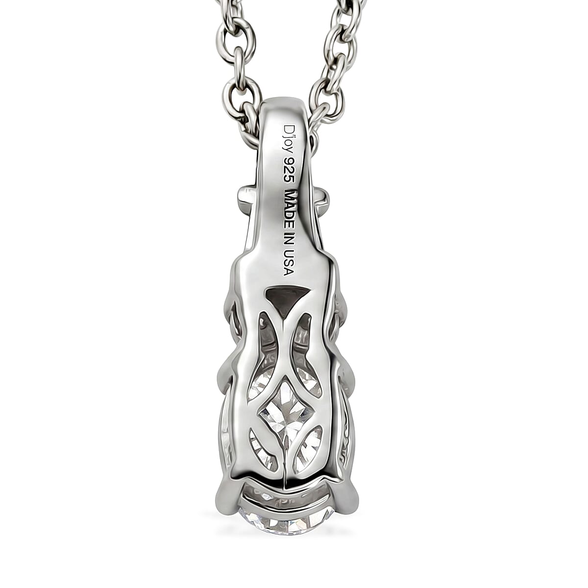 Ankur's Treasure Chest D'Joy Moissanite 1.00 ctw Ocean Majesty Pendant in Platinum Over Sterling Silver with Stainless Steel Necklace 20 Inches image number 4