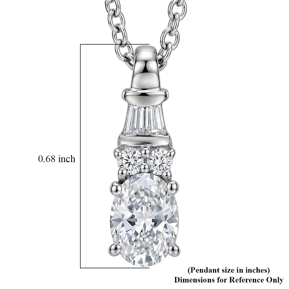 Ankur's Treasure Chest D'Joy Moissanite 1.00 ctw Ocean Majesty Pendant in Platinum Over Sterling Silver with Stainless Steel Necklace 20 Inches image number 5