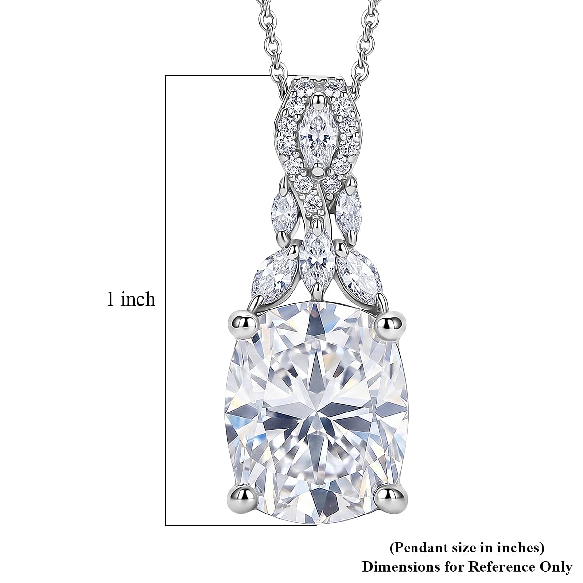 D'Joy Brilliant Cut Moissanite 6.00 ctw Eternal Radiance Pendant Necklace in Rhodium Over Sterling Silver (20 Inches) image number 5