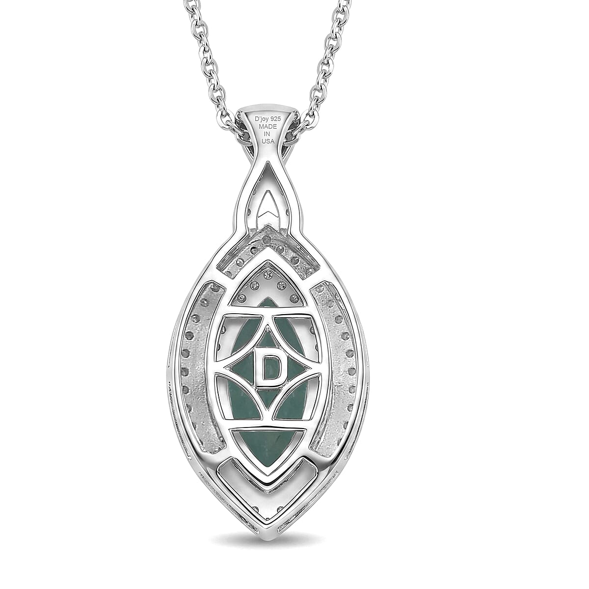 D'Joy Premium Grandidierite and Moissanite 2.15 ctw Ocean infinity Pendant Necklace in Rhodium Over Sterling Silver (20 Inches) image number 4
