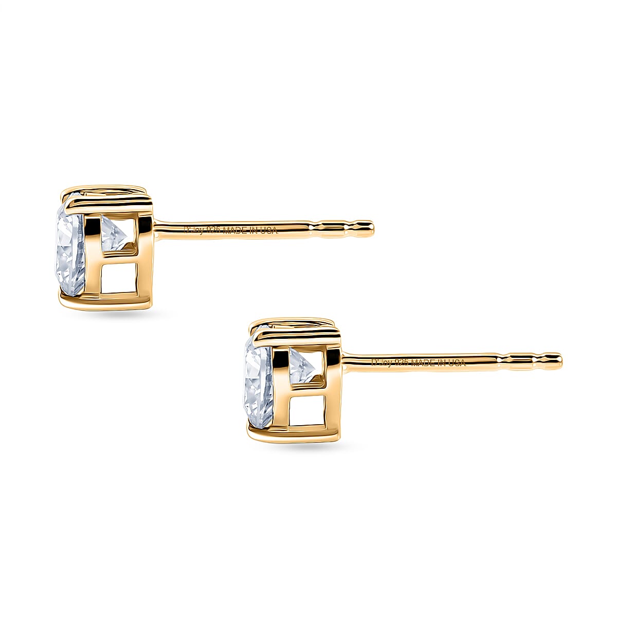 D'Joy Moissanite 14.50 ctw Heart Link Bracelet (6.5In) and Stud Earrings in 18K Vermeil Yellow Gold Over Sterling Silver image number 6