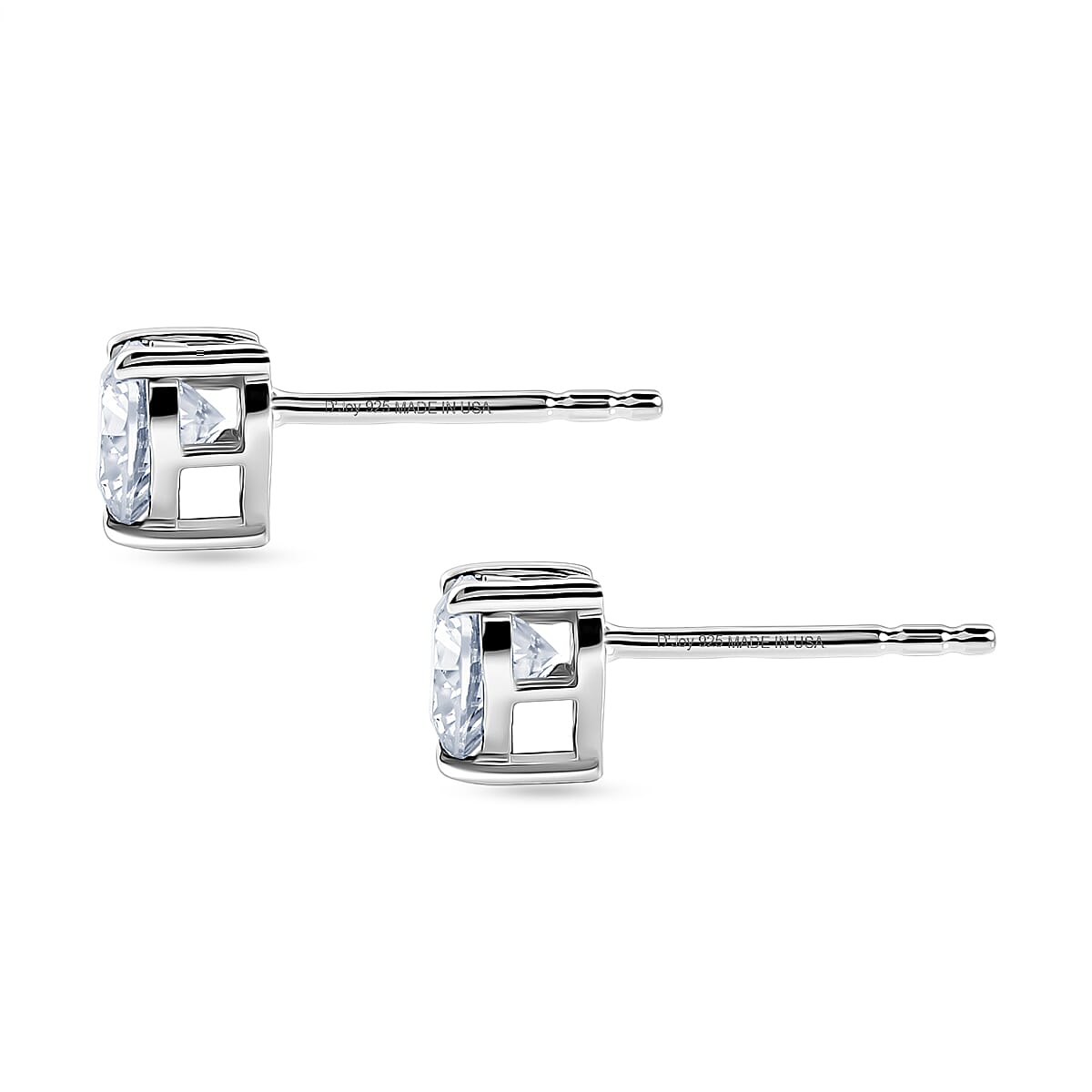 D'Joy Moissanite 16.00 ctw Heart Link Bracelet (7.25In) and Stud Earrings in Rhodium Over Sterling Silver image number 6