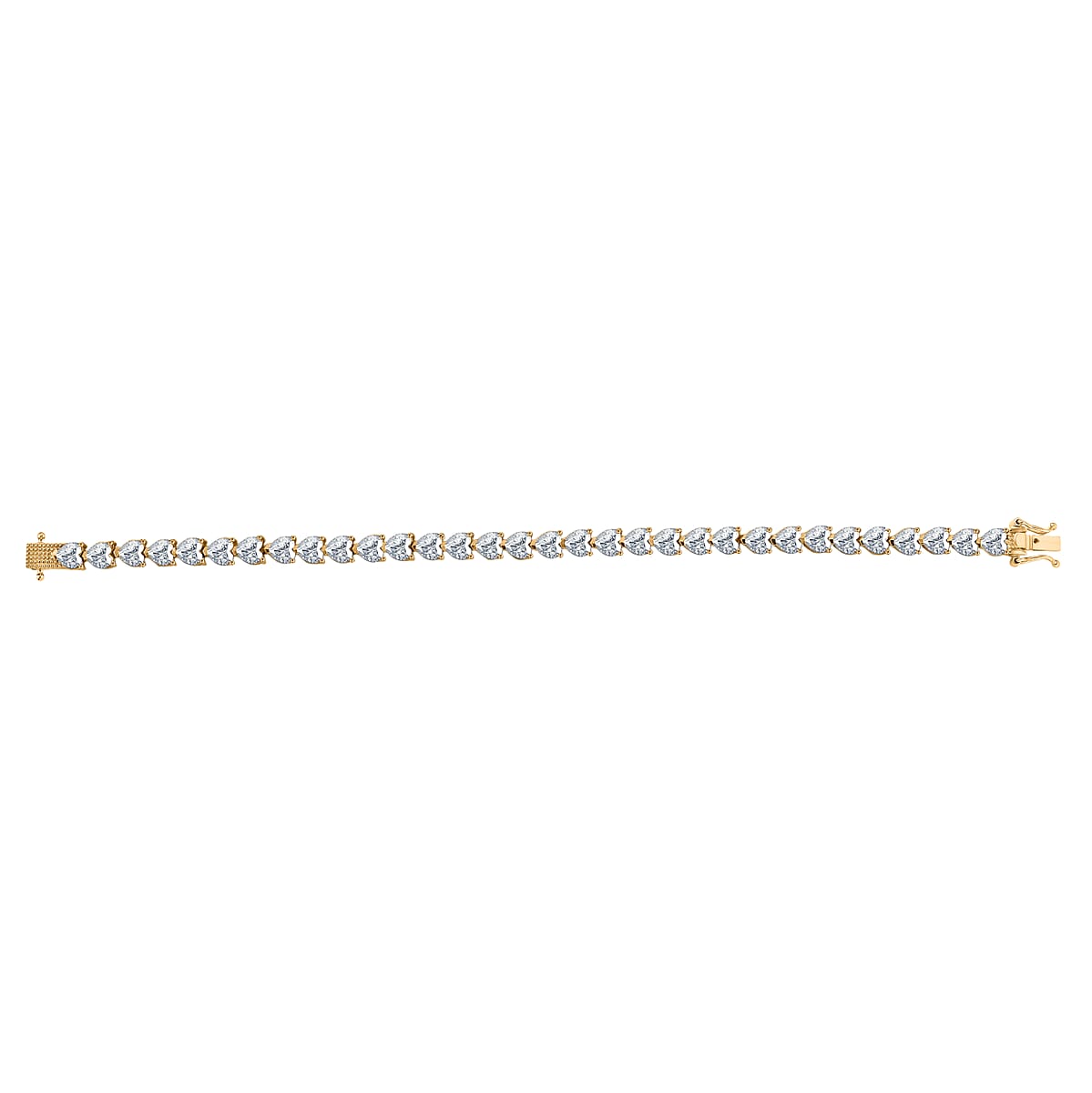 D'Joy Moissanite 16.00 ctw Heart Link Bracelet (7.25In) and Earrings in 18K Vermeil Yellow Gold Over Sterling Silver image number 4