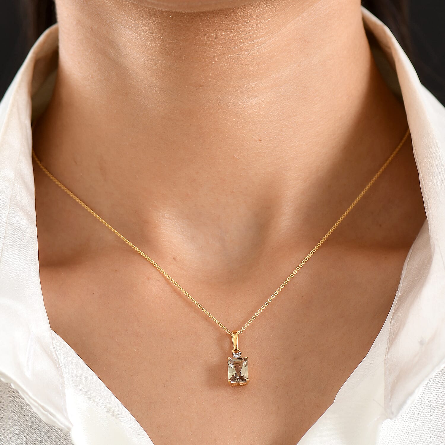 AAA Turkizite and Luxuriant Lab Grown Diamond E-F VS 2.15 ctw Golden Bloom Elegance Pendant Necklace in 18K Vermeil Yellow Gold Over Sterling Silver 20 Inches