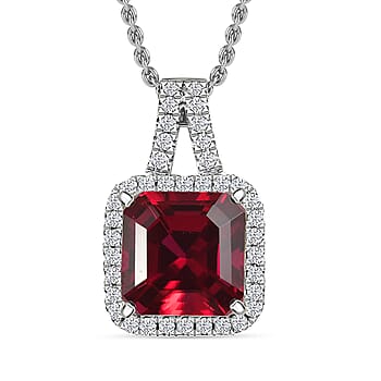 Lab Grown Ruby / Rhodium Over Sterling Silver - Product card gallery slide 1 (10274792603961)