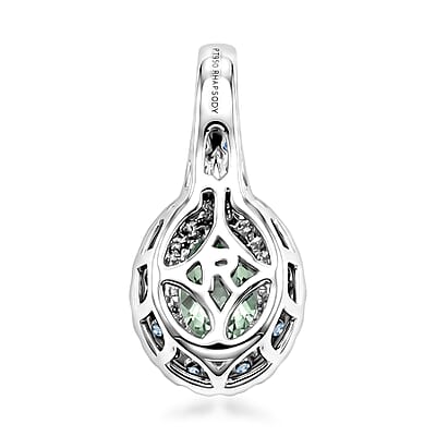 Certified & Appraised Rhapsody 950 Platinum AAAA Arquiana Mint Tourmaline, Diamond (E-F, VS) Pendant (4.00 g) 1.49 ctw