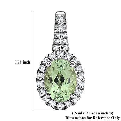 Certified & Appraised Rhapsody 950 Platinum AAAA Arquiana Mint Tourmaline, Diamond (E-F, VS) Pendant (4.00 g) 1.49 ctw