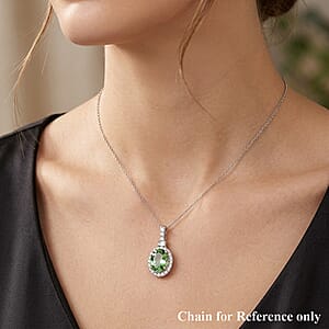 Certified & Appraised Rhapsody AAAA Arquiana Mint Tourmaline and Diamond E-F VS 2.26 ctw Pendant Necklace in 950 Platinum 20 Inches (4.29 g)