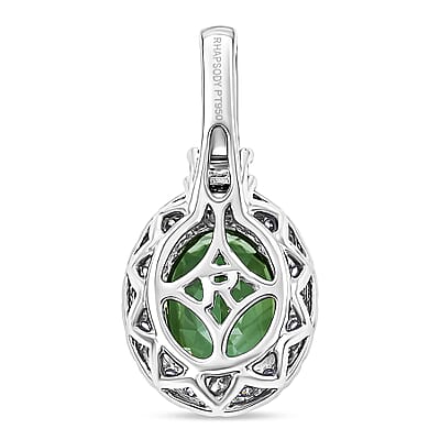 Certified & Appraised Rhapsody AAAA Arquiana Mint Tourmaline and Diamond E-F VS 2.26 ctw Pendant Necklace in 950 Platinum 20 Inches (4.29 g)