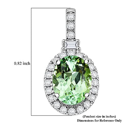 Certified & Appraised Rhapsody AAAA Arquiana Mint Tourmaline and Diamond E-F VS 2.26 ctw Pendant Necklace in 950 Platinum 20 Inches (4.29 g)