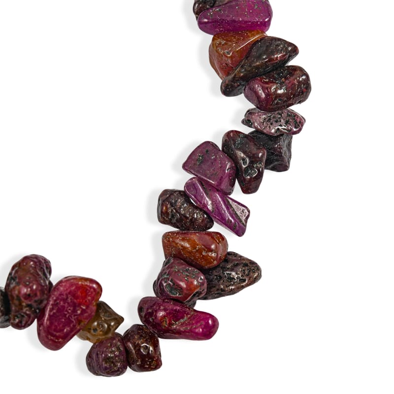 Set of 2 Ruby and Blue Sapphire Chips 156.00 ctw Bracelet (7.50In)