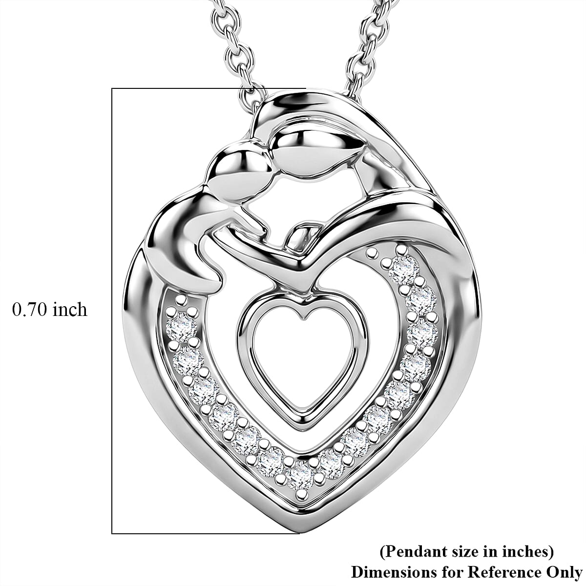 D'Joy Moissanite 0.10 ctw Pendant Necklace in Rhodium Over Sterling Silver 20 Inches  image number 5