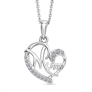 Luxuriant Lab Grown Diamond G-H SI 0.20 ctw Pendant Necklace in Rhodium Over Sterling Silver 20 Inches 