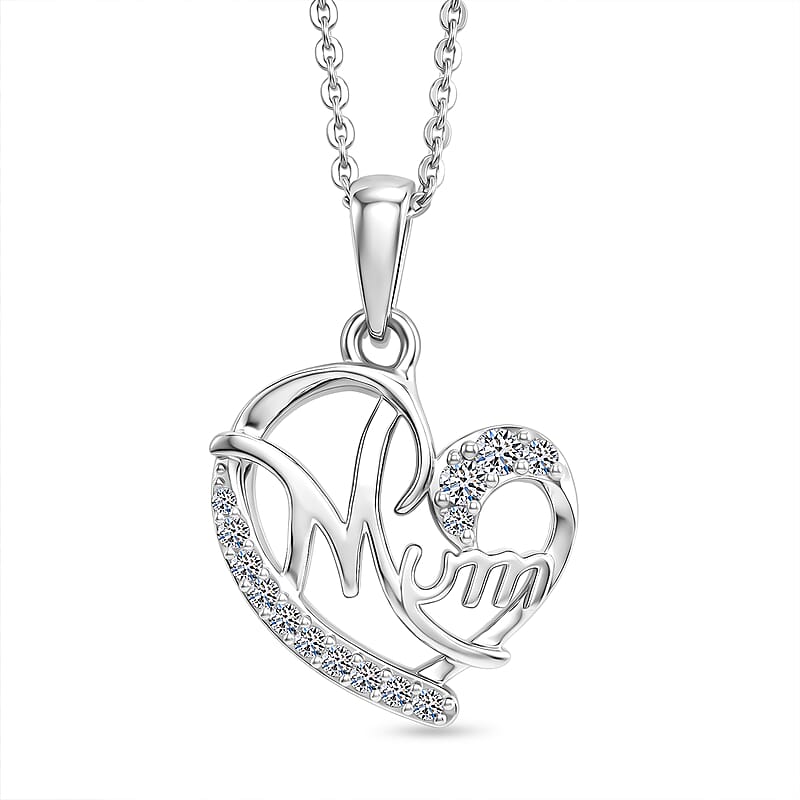 Luxuriant Lab Grown Diamond G-H SI 0.20 ctw Pendant Necklace in Rhodium Over Sterling Silver 20 Inches