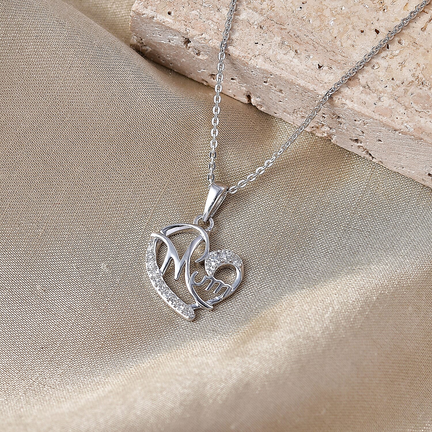 Luxuriant Lab Grown Diamond G-H SI 0.20 ctw Pendant Necklace in Rhodium Over Sterling Silver 20 Inches