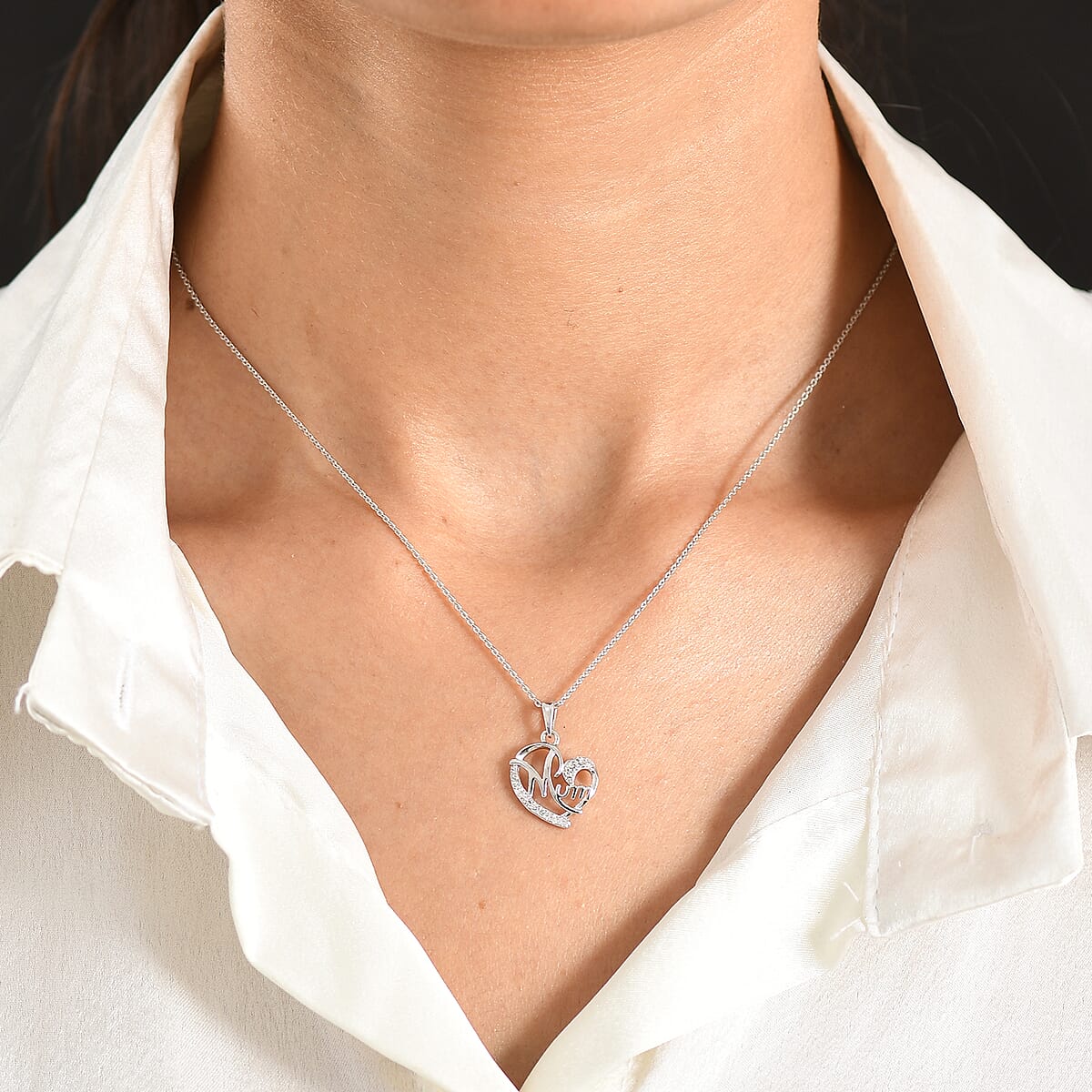Luxuriant Lab Grown Diamond G-H SI 0.20 ctw Pendant Necklace in Rhodium Over Sterling Silver 20 Inches  image number 2