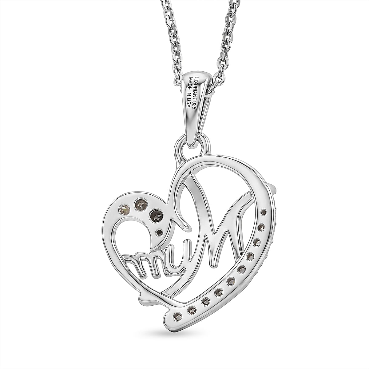 Luxuriant Lab Grown Diamond G-H SI 0.20 ctw Pendant Necklace in Rhodium Over Sterling Silver 20 Inches