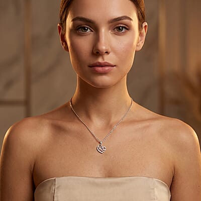 Luxuriant Lab Grown Diamond G-H SI 0.20 ctw Pendant Necklace in Rhodium Over Sterling Silver 20 Inches