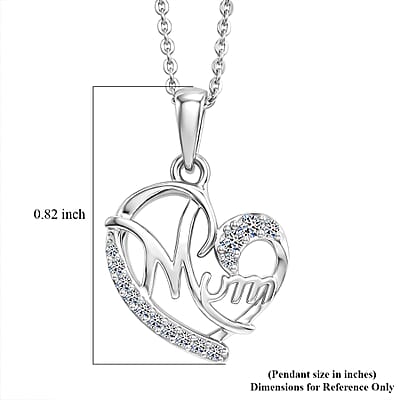 Luxuriant Lab Grown Diamond G-H SI 0.20 ctw Pendant Necklace in Rhodium Over Sterling Silver 20 Inches