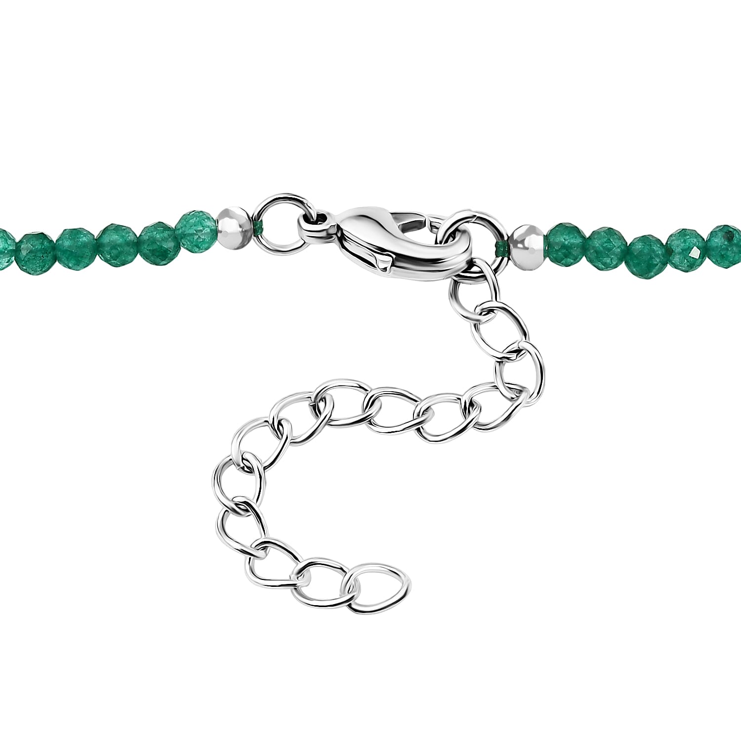 EverTrue Verde Onyx 68.00 ctw Forest Fall Pendant in Platinum Bond with Starling Silver Beaded Necklace 20 Inches
