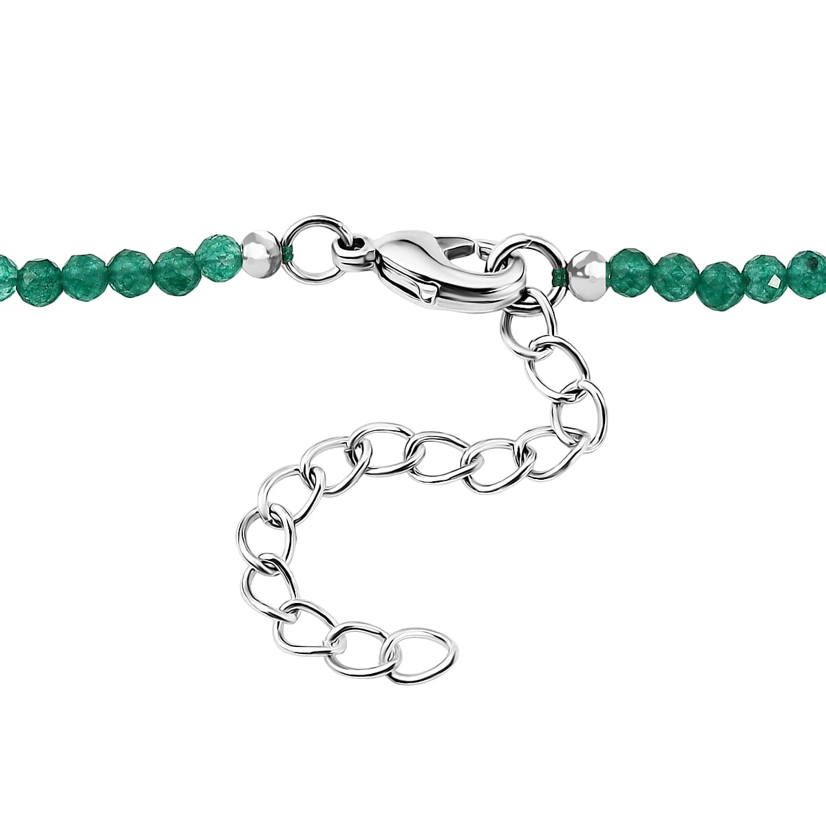 EverTrue Verde Onyx 68.00 ctw Forest Fall Pendant in Platinum Bond with Starling Silver Beaded Necklace 20 Inches image number 4