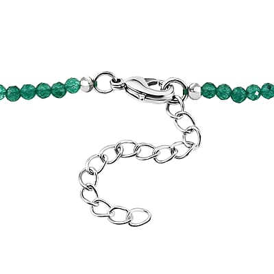 EverTrue Verde Onyx 68.00 ctw Forest Fall Pendant in Platinum Bond with Starling Silver Beaded Necklace 20 Inches