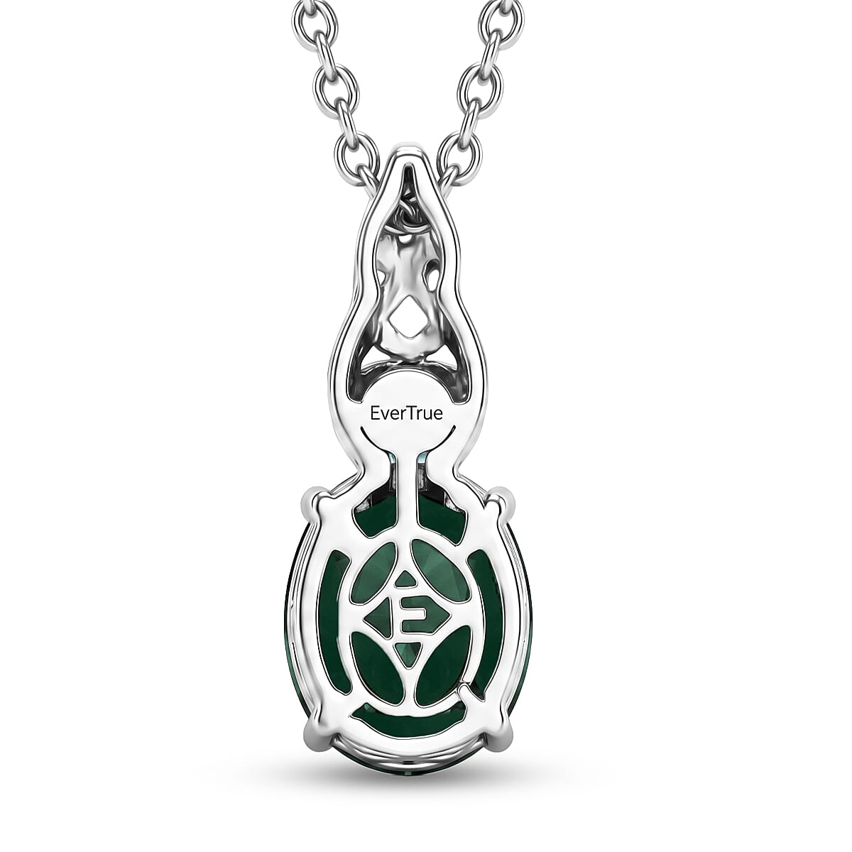EverTrue Verde Onyx and Sleeping Beauty Turquoise 3.35 ctw Secret Bloom Pendant in Platinum Bond with Stainless Steel Necklace 20 Inches image number 4