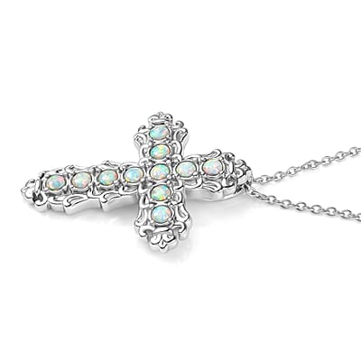 EverTrue Synthetic Milky Opal 0.60 ctw Pendant Necklace