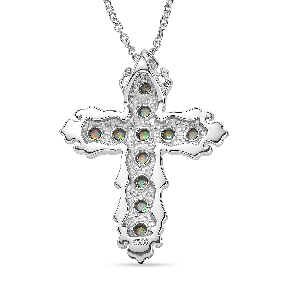 EverTrue Synthetic Milky Opal 0.60 ctw Pendant Necklace