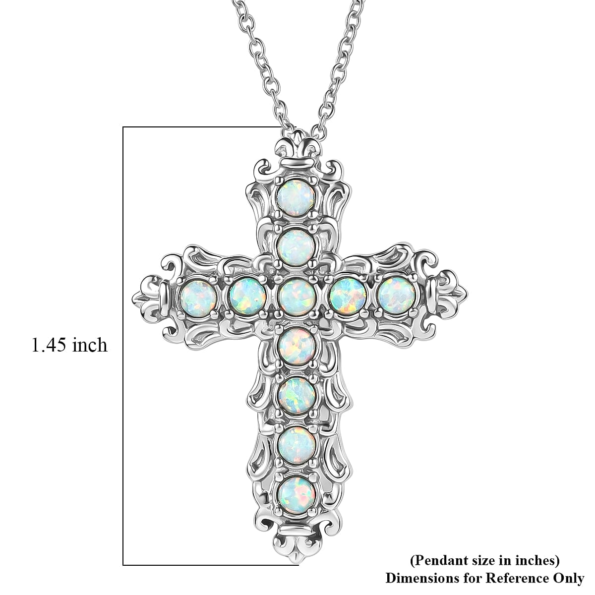 EverTrue Synthetic Milky Opal 0.60 ctw Pendant Necklace