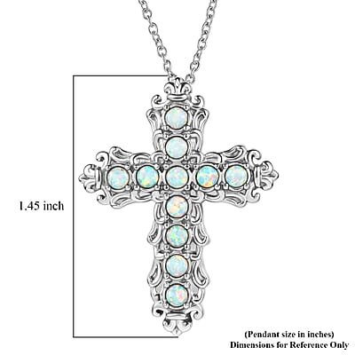 EverTrue Synthetic Milky Opal 0.60 ctw Pendant Necklace