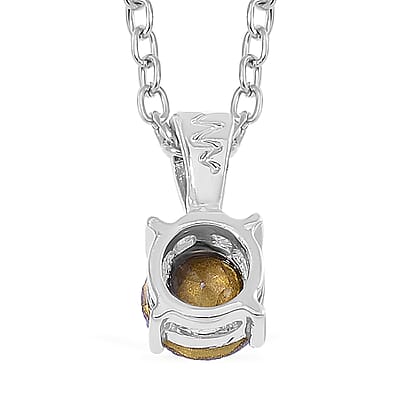Multi Color Austrian Crystal Set of 7 Pendants Necklace (20 Inches) in Silvertone