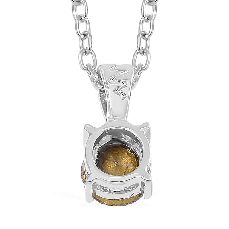 Multi Color Austrian Crystal Set of 7 Pendants Necklace (20 Inches) in Silvertone
