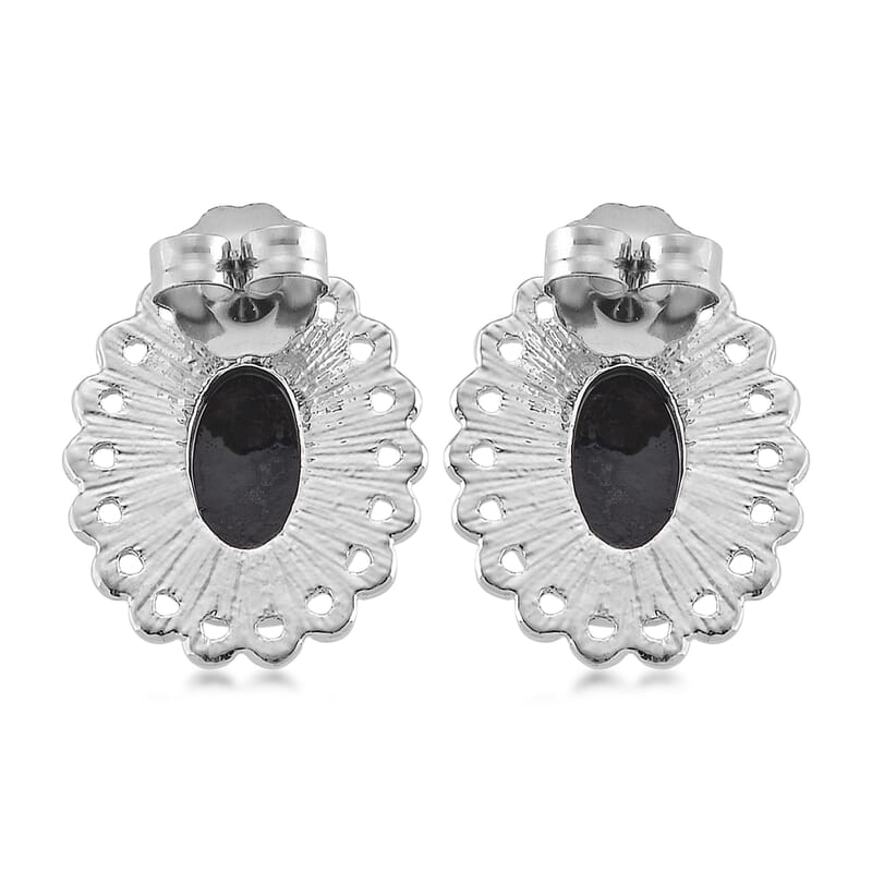 Purple Cameo, Austrian Crystal Earrings and Necklace (21-23 Inches) in Silvertone