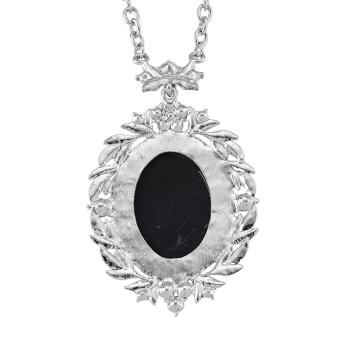 Purple Cameo and Austrian Crystal Earrings, Ring (Adjustable) and Necklace 21-23 Inches in Silvertone