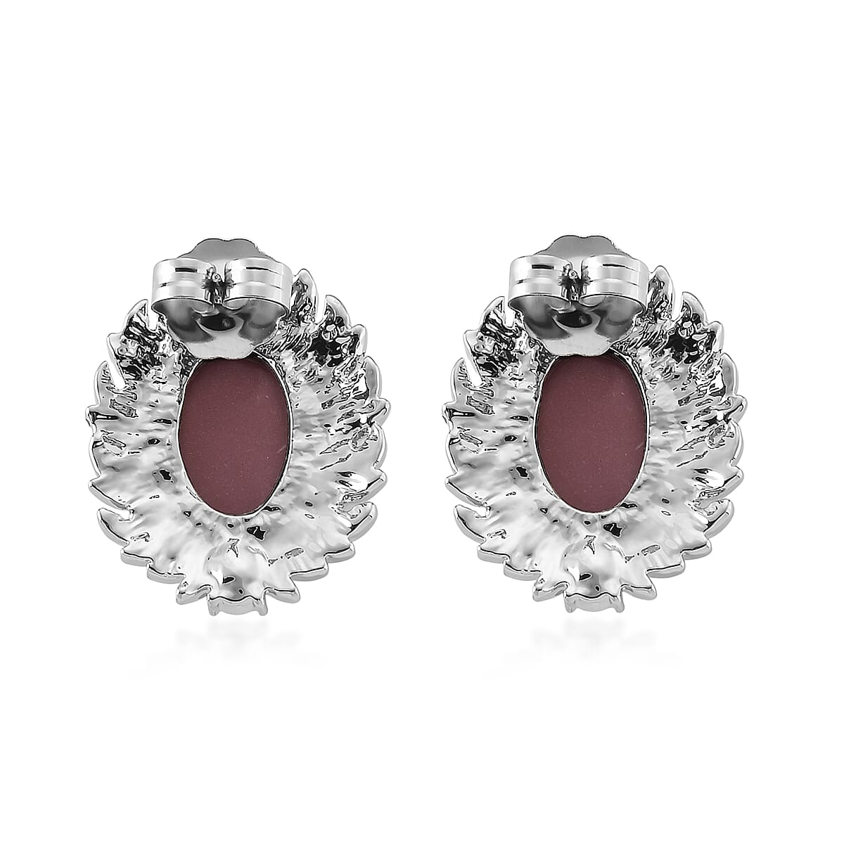 Pink Cameo and Austrian Crystal Earrings, Ring (Adjustable) and Necklace 21-23 Inches in Silvertone