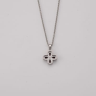 Mozambique Garnet and Simulated Diamond 1.50 ctw Pendant