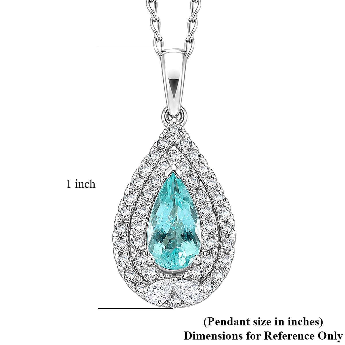 Certified & Appraised Rhapsody AAAA Paraiba Tourmaline and Diamond E-F VS 1.20 ctw Pendant Necklace in 950 Platinum (20 Inches)