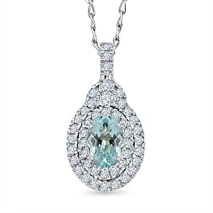 Certified & Appraised Rhapsody AAAA Paraiba Tourmaline and Diamond E-F VS 1.40 ctw Pendant Necklace in 950 Platinum (20 Inches) (Ships in 5-7 Days)