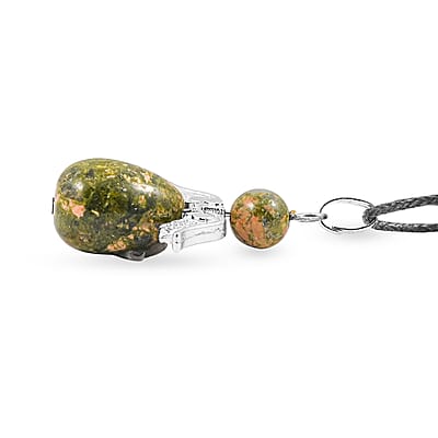 Angel Unakite 19.65 ctw Pendant Necklace and Earrings