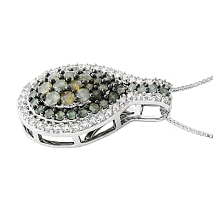 D'Joy Narsipatnam Alexandrite and White Zircon 1.70 ctw Twilight Pendant Necklace in Rhodium Over Sterling Silver 18 Inches