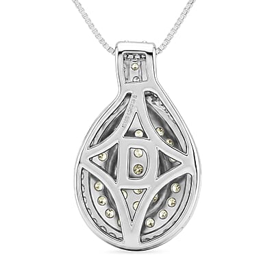 D'Joy Narsipatnam Alexandrite and White Zircon 1.70 ctw Twilight Pendant Necklace in Rhodium Over Sterling Silver 18 Inches