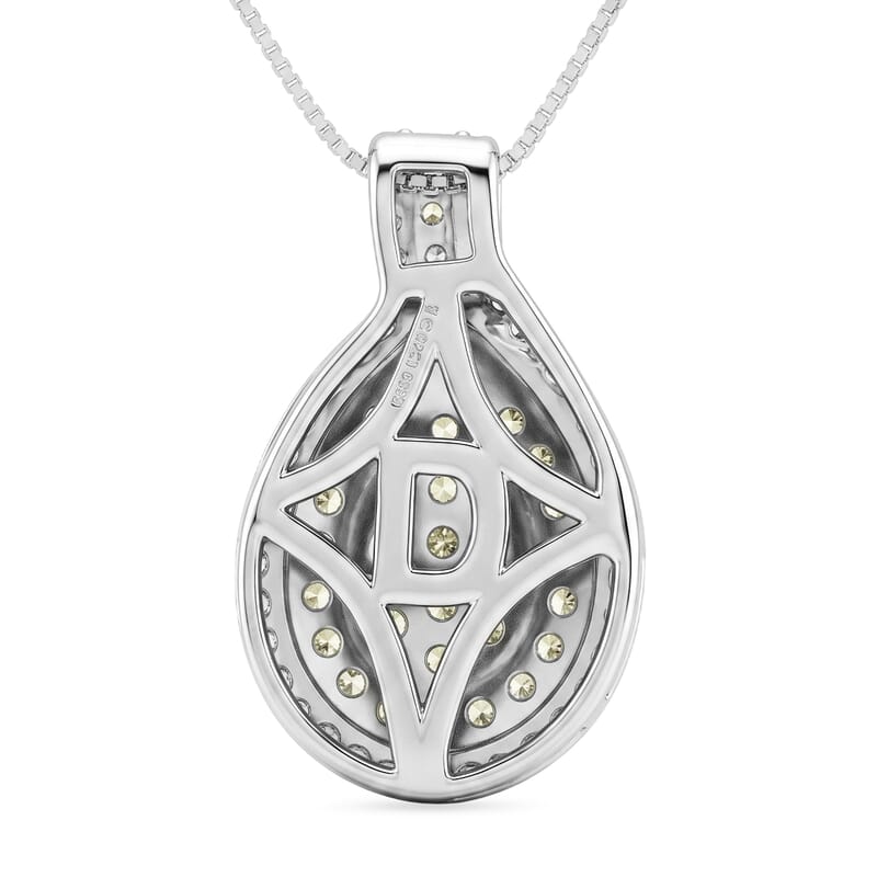 D'Joy Narsipatnam Alexandrite and White Zircon 1.70 ctw Twilight Pendant Necklace in Rhodium Over Sterling Silver 18 Inches