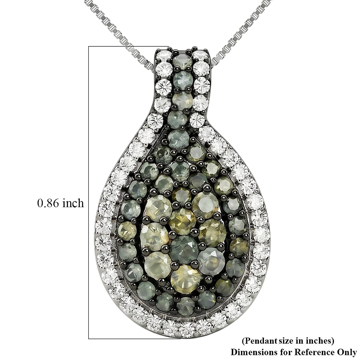 D'Joy Narsipatnam Alexandrite and White Zircon 1.70 ctw Twilight Pendant Necklace in Rhodium Over Sterling Silver 18 Inches