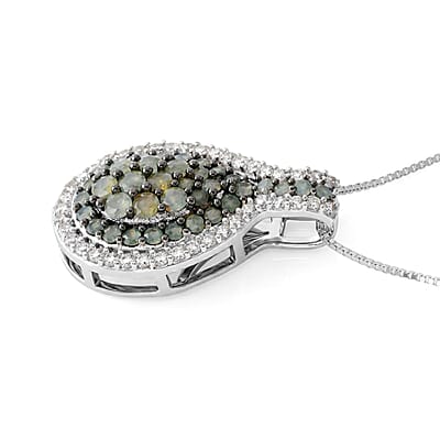 D'Joy Narsipatnam Alexandrite and White Zircon 1.85 ctw Twilight Pendant Necklace in Rhodium Over Sterling Silver 18 Inches