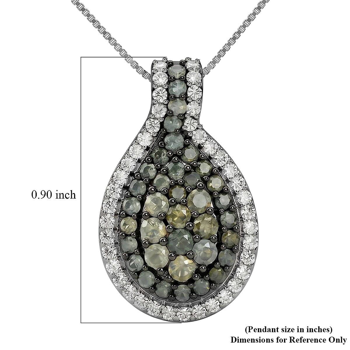 D'Joy Narsipatnam Alexandrite and White Zircon 1.85 ctw Twilight Pendant Necklace in Rhodium Over Sterling Silver 18 Inches image number 5