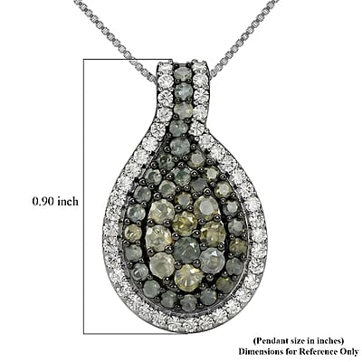 D'Joy Narsipatnam Alexandrite and White Zircon 1.85 ctw Twilight Pendant Necklace in Rhodium Over Sterling Silver 18 Inches