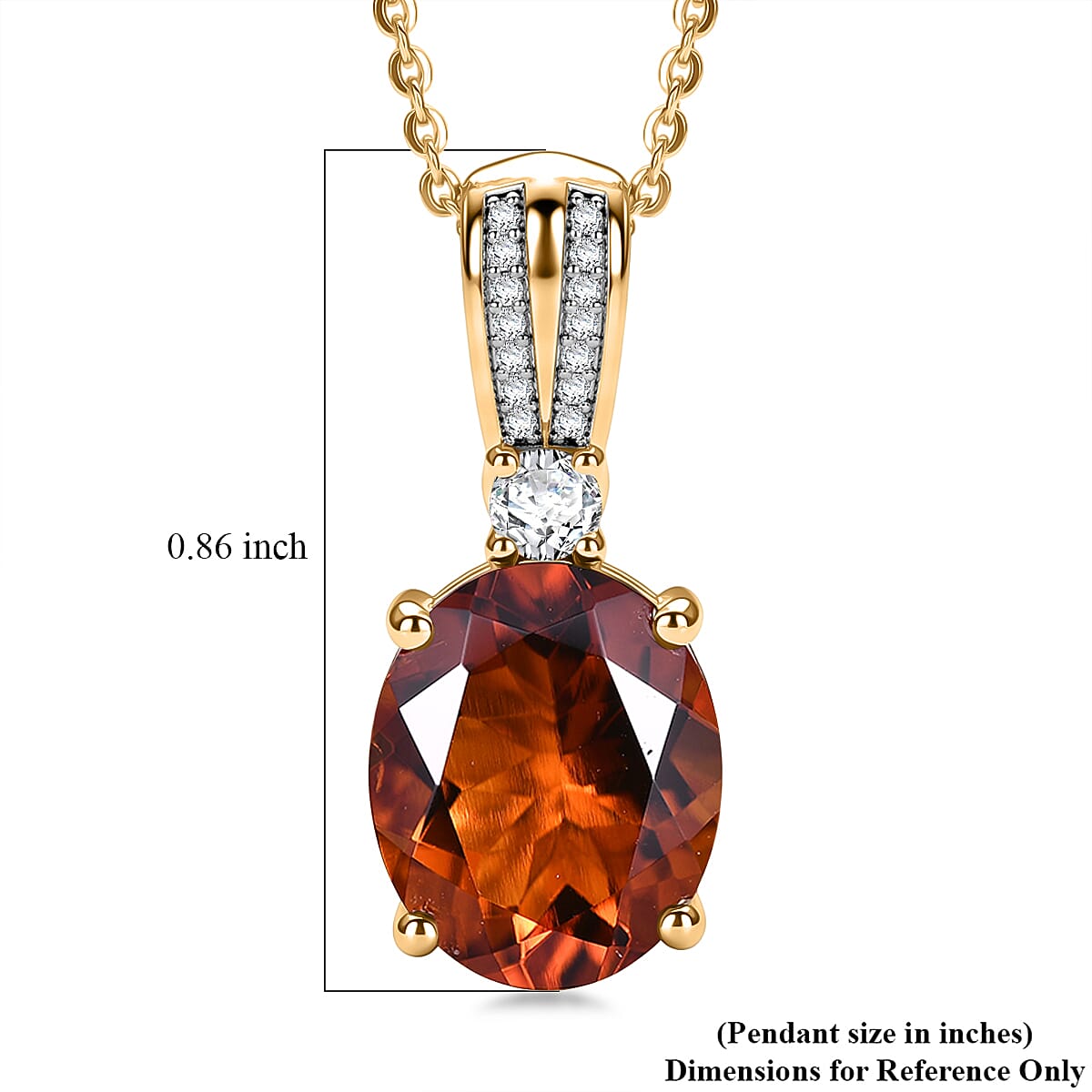 D'Joy AAA Santa Ana Madeira Citrine and Moissanite 3.50 ctw Infinity Bloom Pendant Necklace in 18K Vermeil Yellow Gold Over Sterling Silver 20 Inches